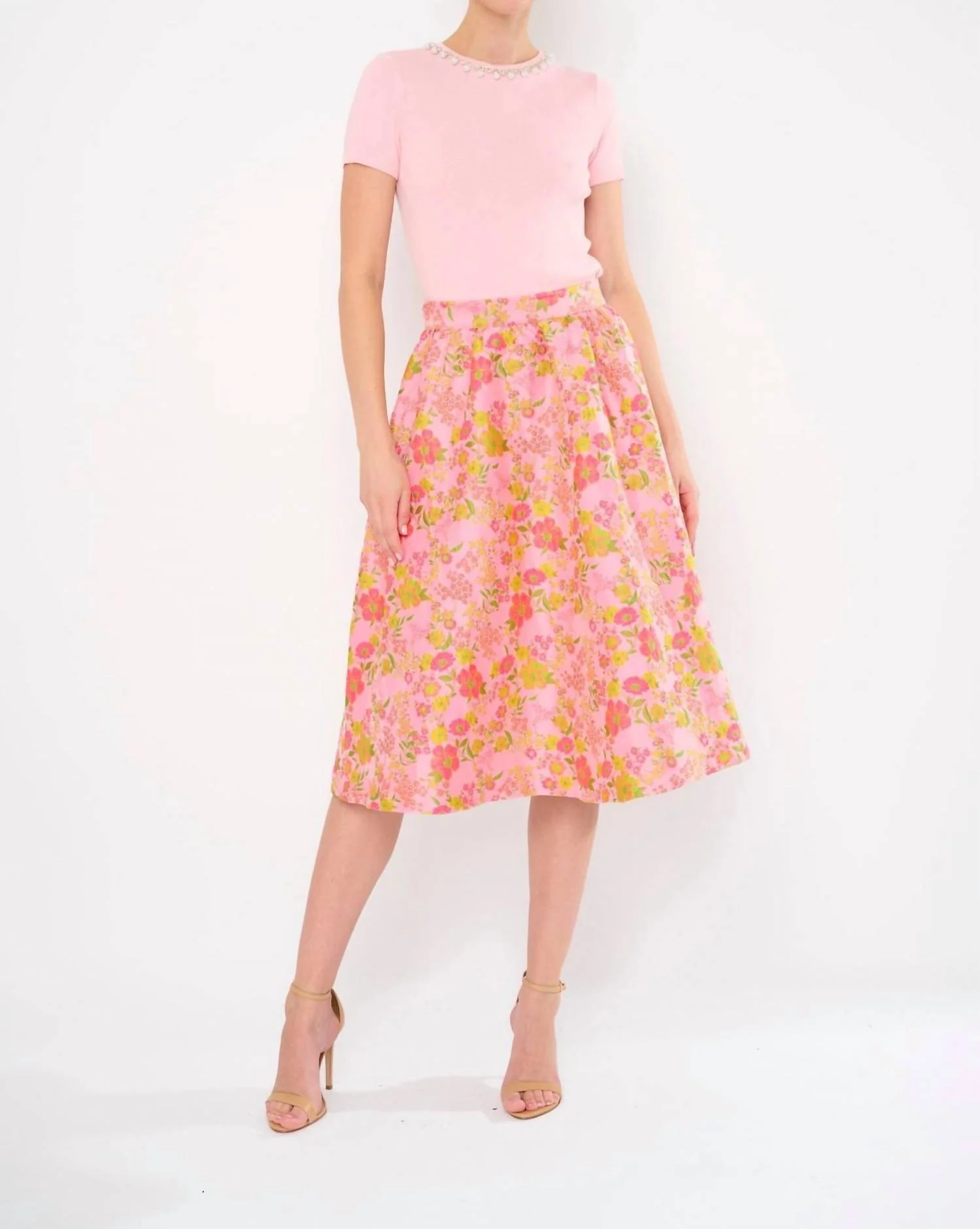 Tulip Skirt In Springtime Brocade