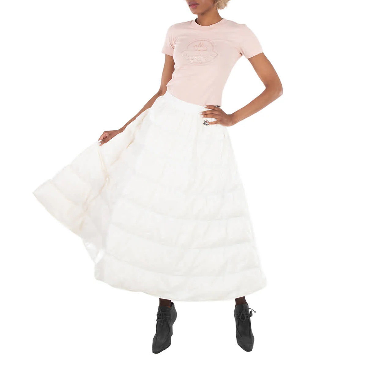 Moncler Embroidered Logo Padded Skirt