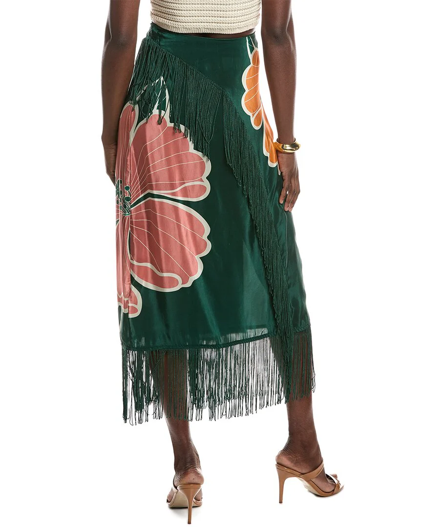 FARM Rio Honolulu Flowers Fringe Maxi Skirt