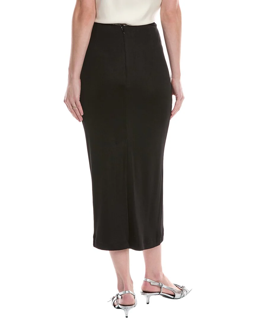 rag & bone Gwenyth Leather-Trim Midi Skirt