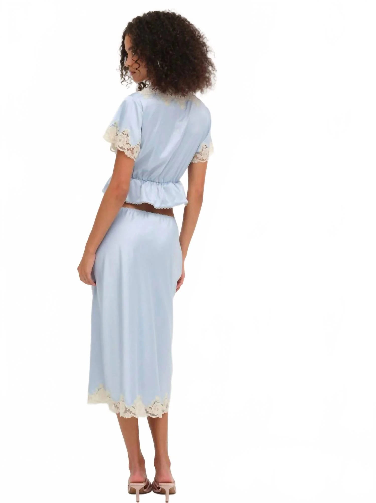 Sweetheart Midi Skirt In Blue