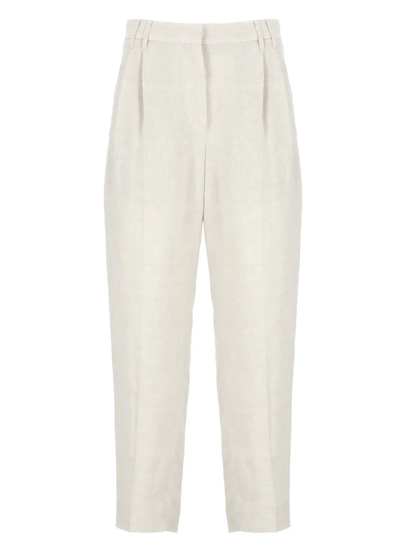 Beige Linen Pants