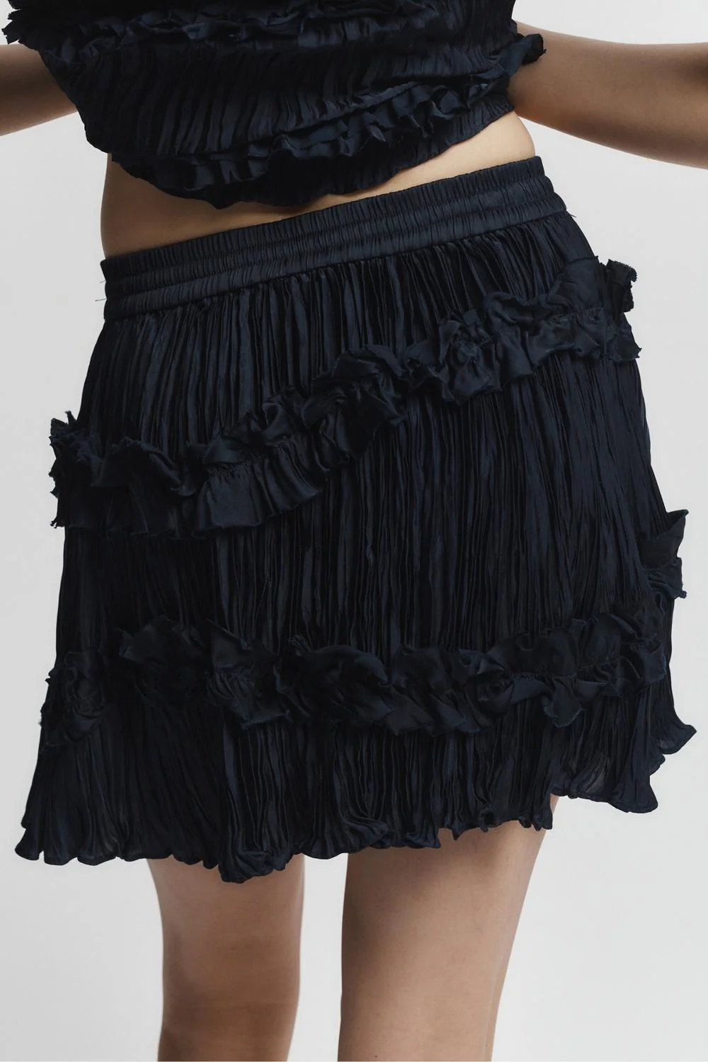 Grace Ruched Skirt In Navy