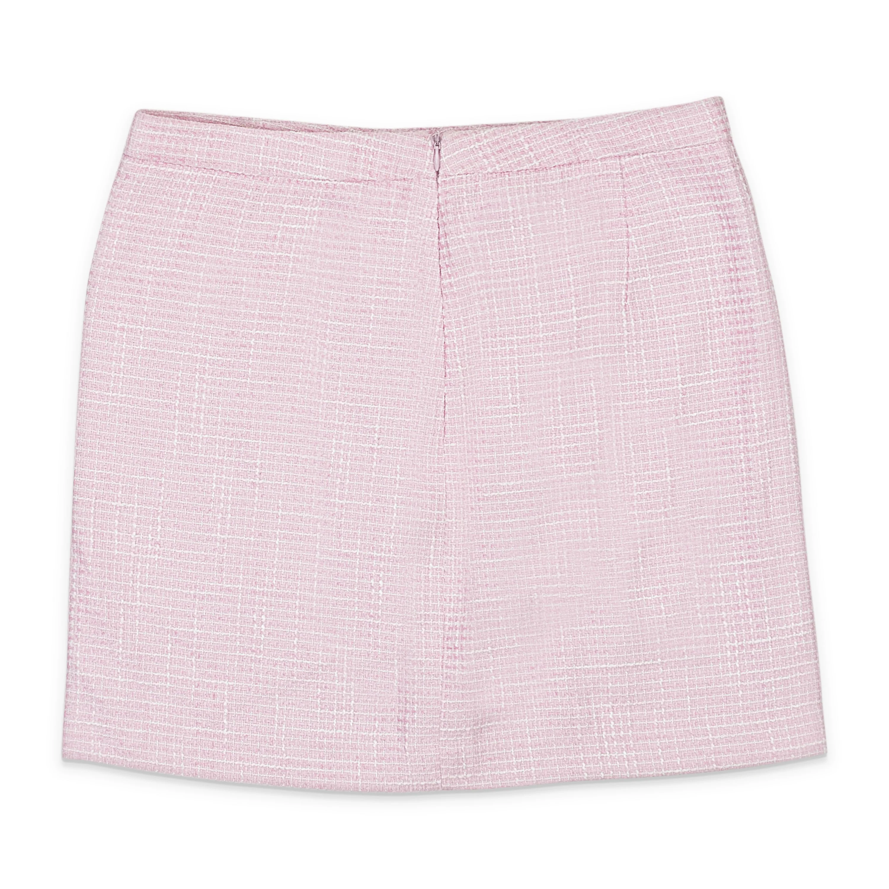 TEXTURED PINK MINI PENCIL SKIRT