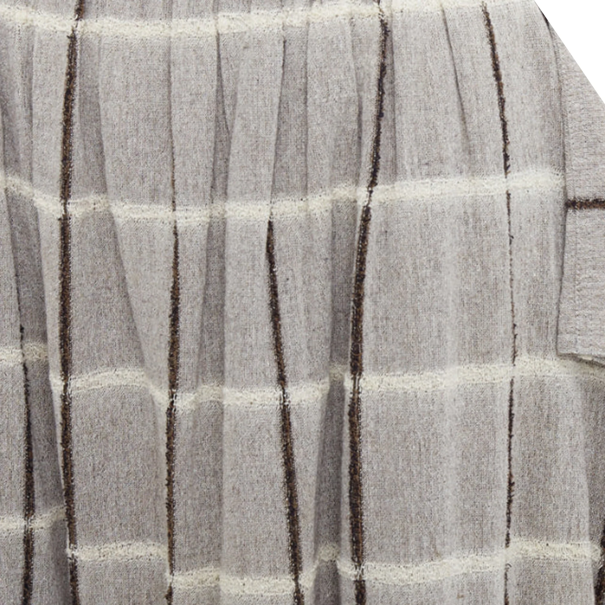Issey Miyake checked fringe trim layered skirt