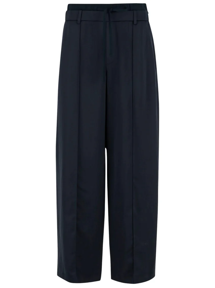 Viscose Blend Double-Belted Pants