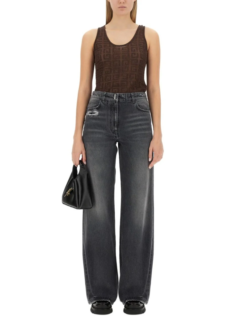 Relaxed-Fit High-Waisted Wide-Leg Jeans