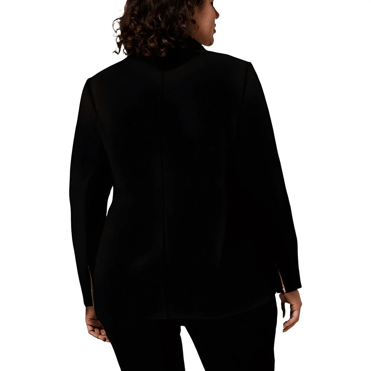 Plus Womens Zip Hem Business One-Button Blazer
