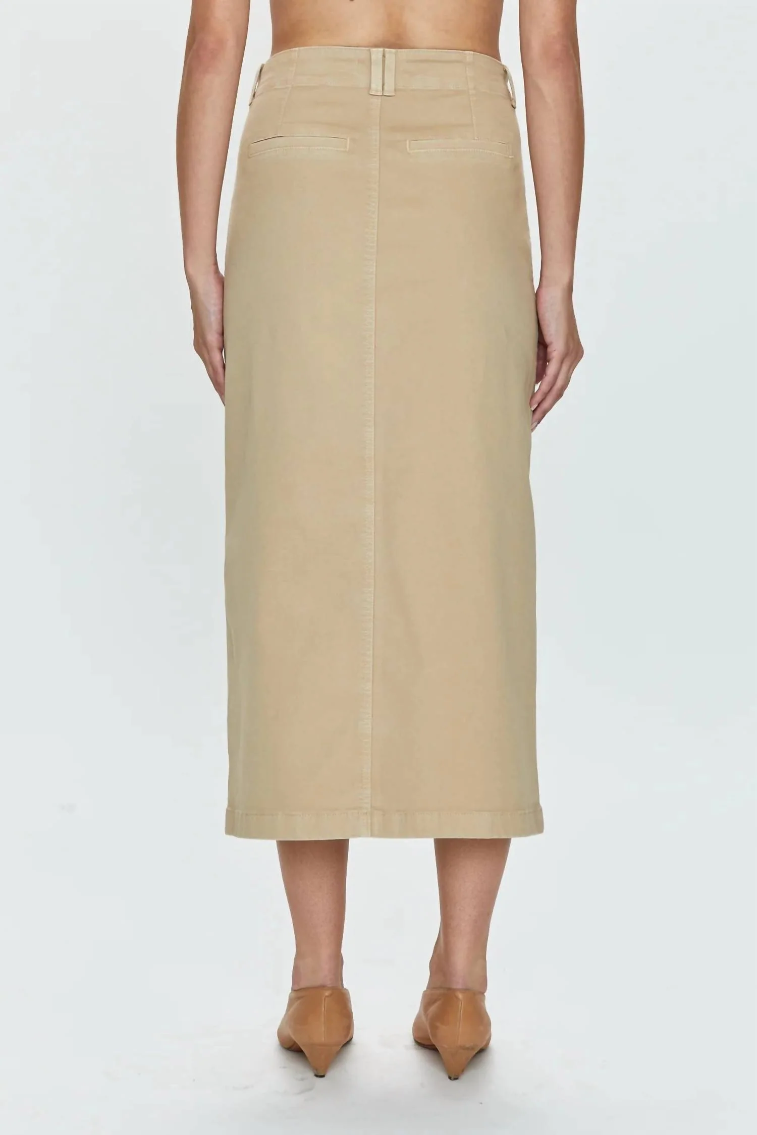 Pamela High Rise Utlility Skirt In Latte