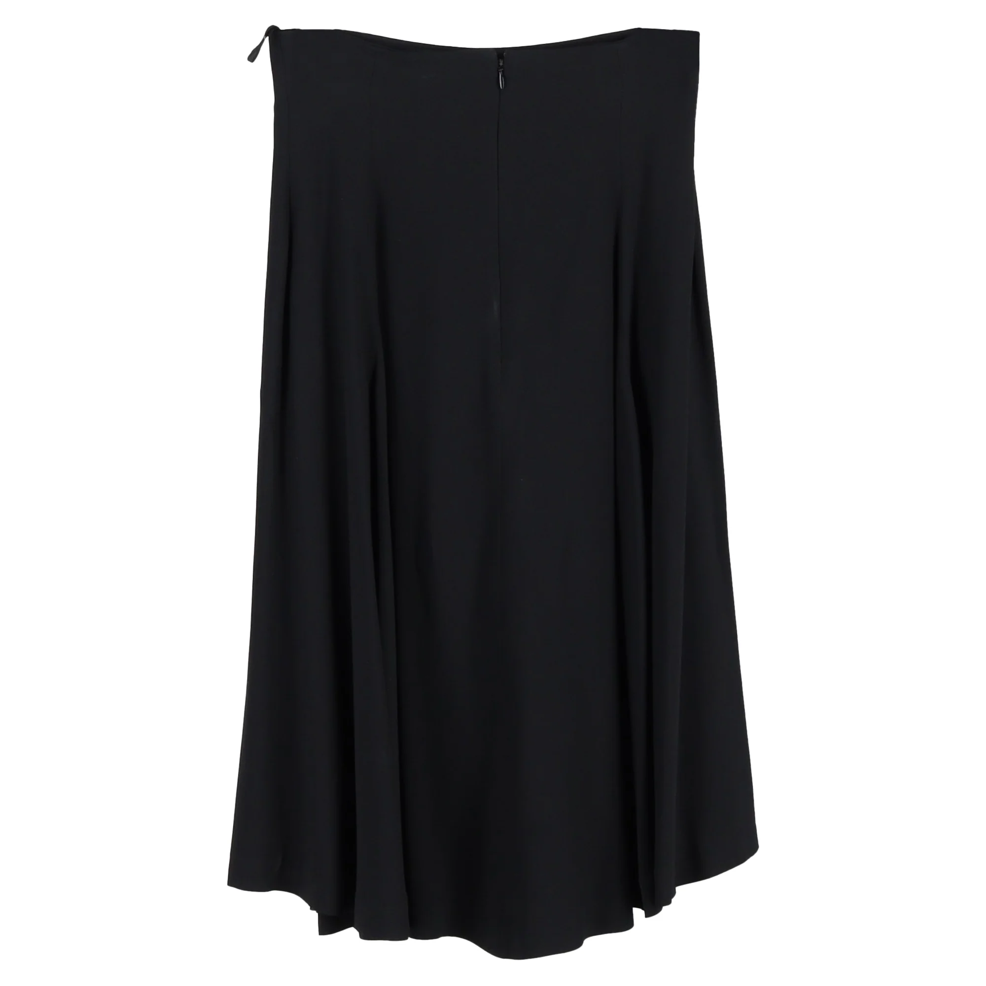 Alexander McQueen Pleated Midi Skirt in Black Polyester