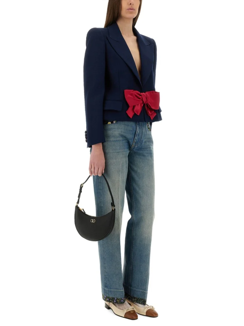 Straight-Fit Denim Pants With Colorful Embellishments