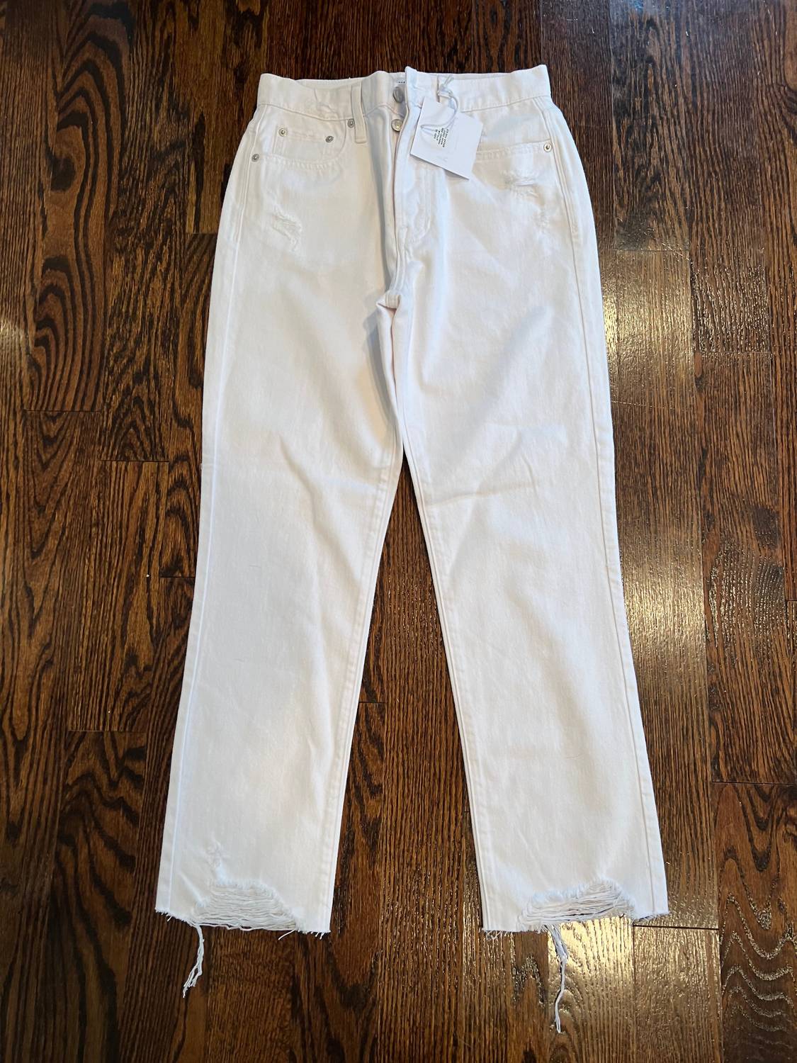 Charlie High Rise Straight Jeans In White