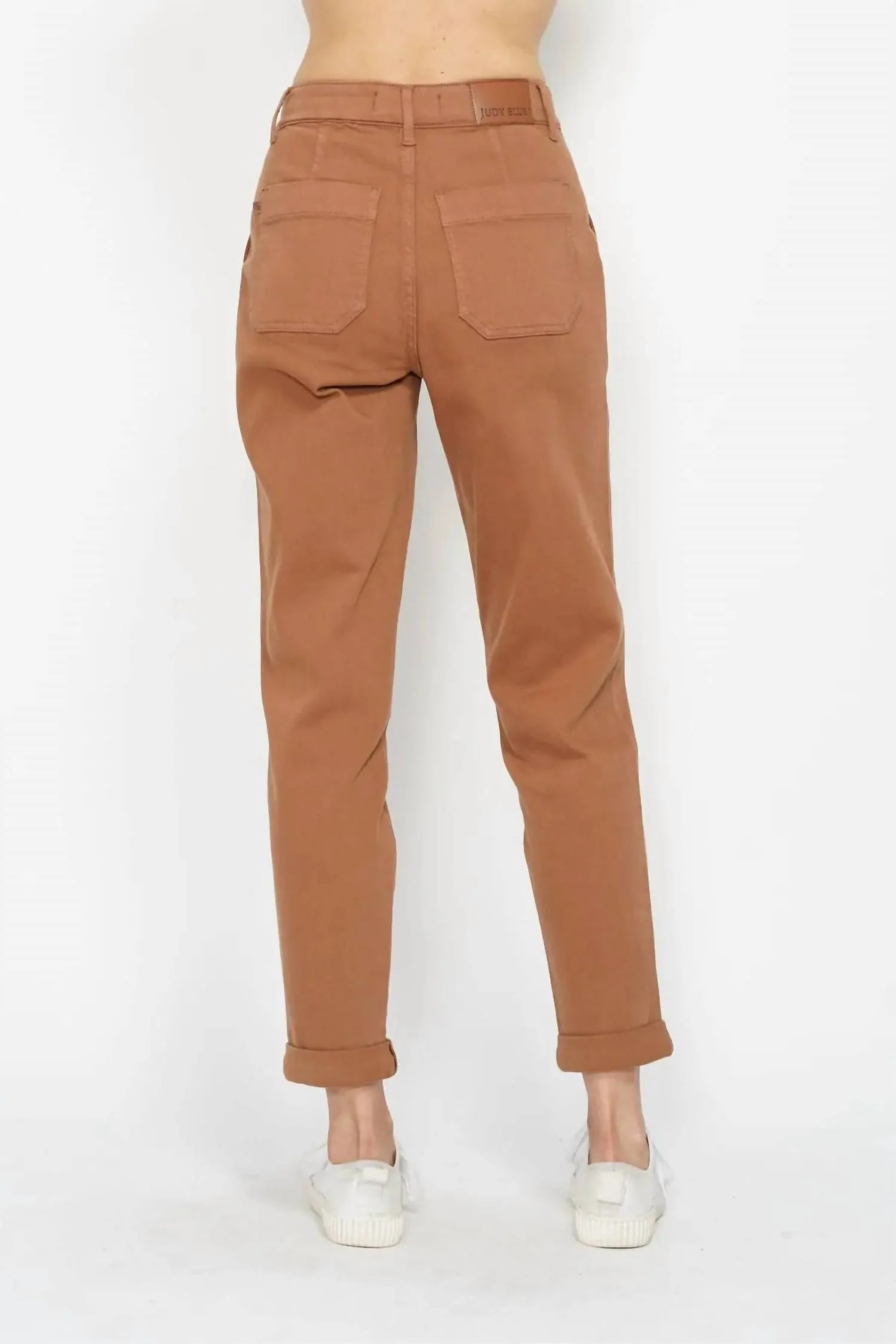 High Waist Double Cuff Jogger In Camel