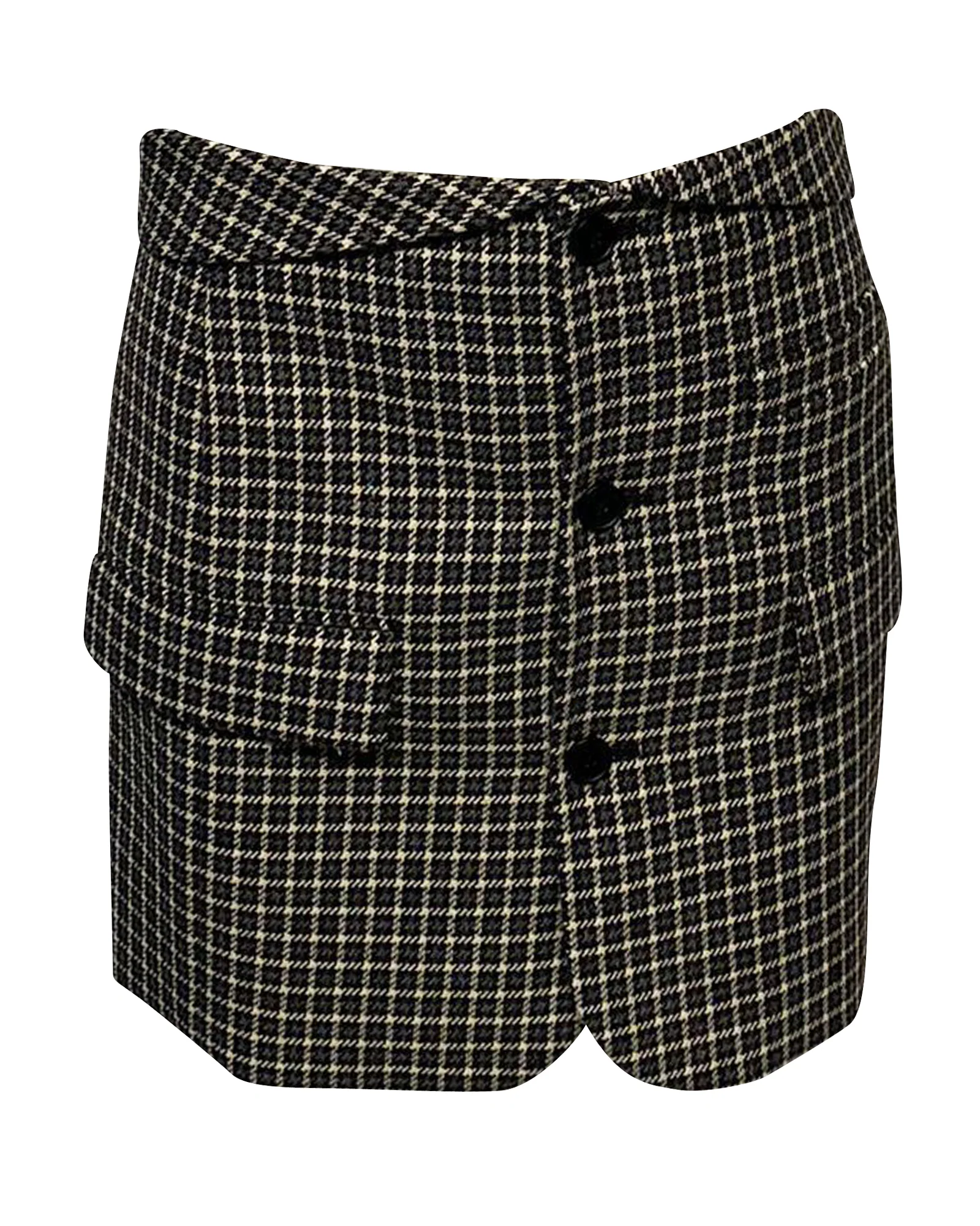 Helmut Lang Checked Mini Skirt in Multicolor Wool