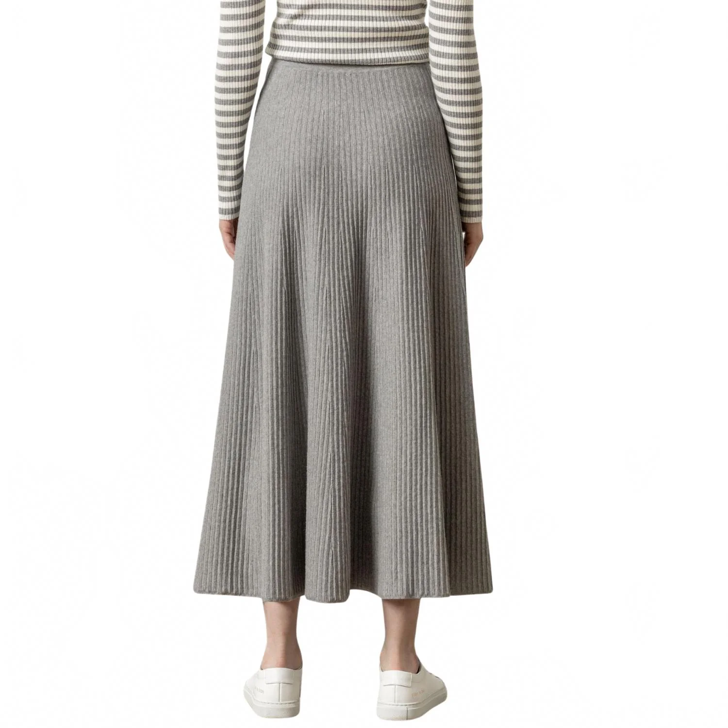Flared Sweater Skirt In Heather Grey