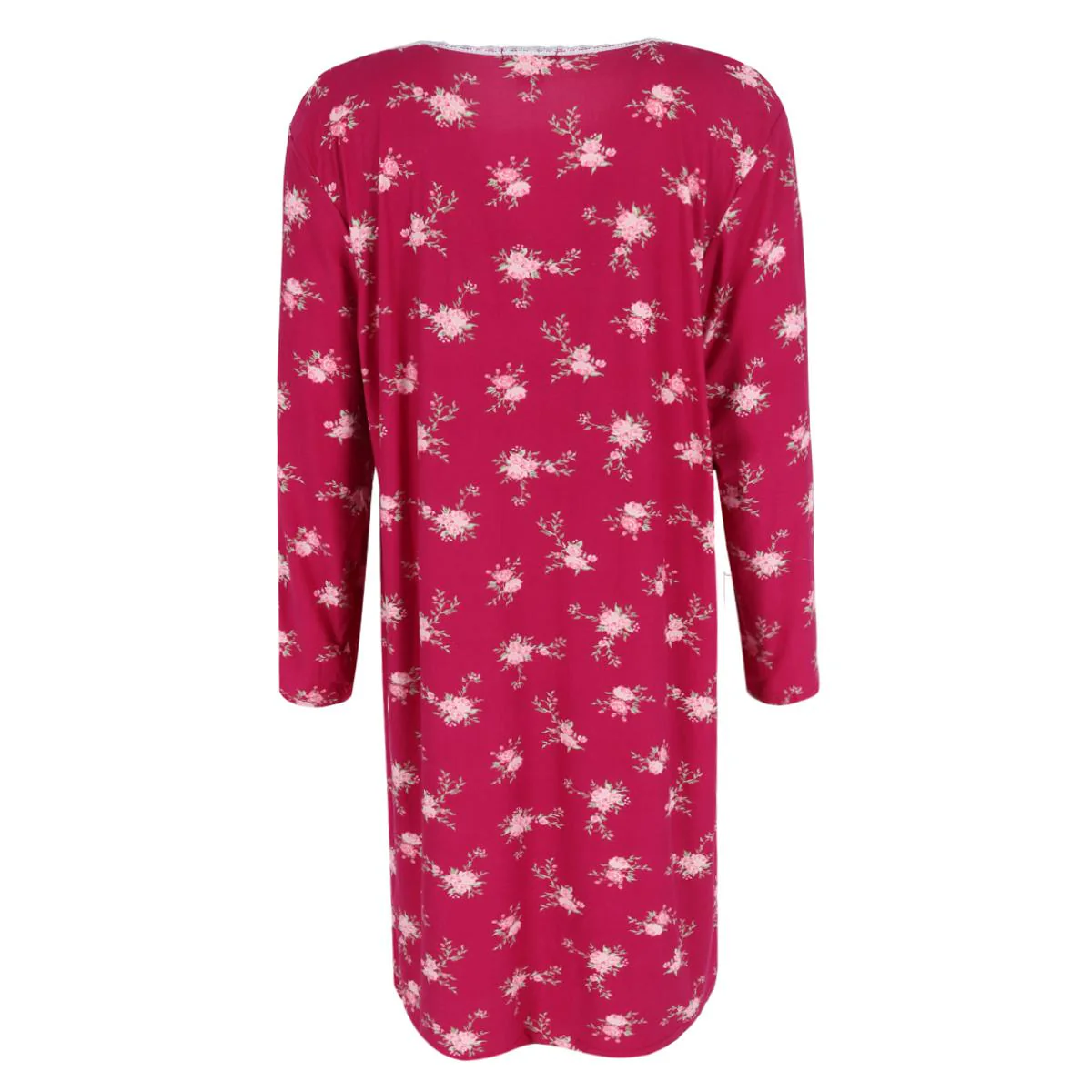 Women's Plus Size Floral Lace Long Sleeve Sleep Gown