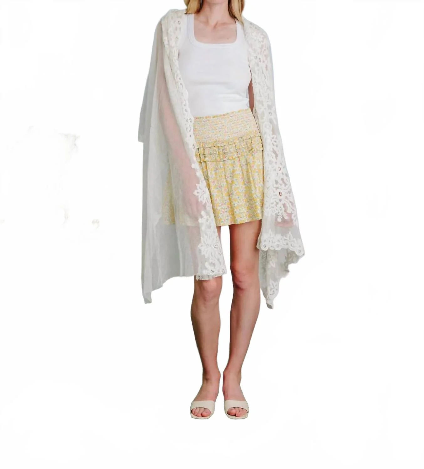 Liberty Fabric Linnia Skirt In Mrs Stoneley Yellow