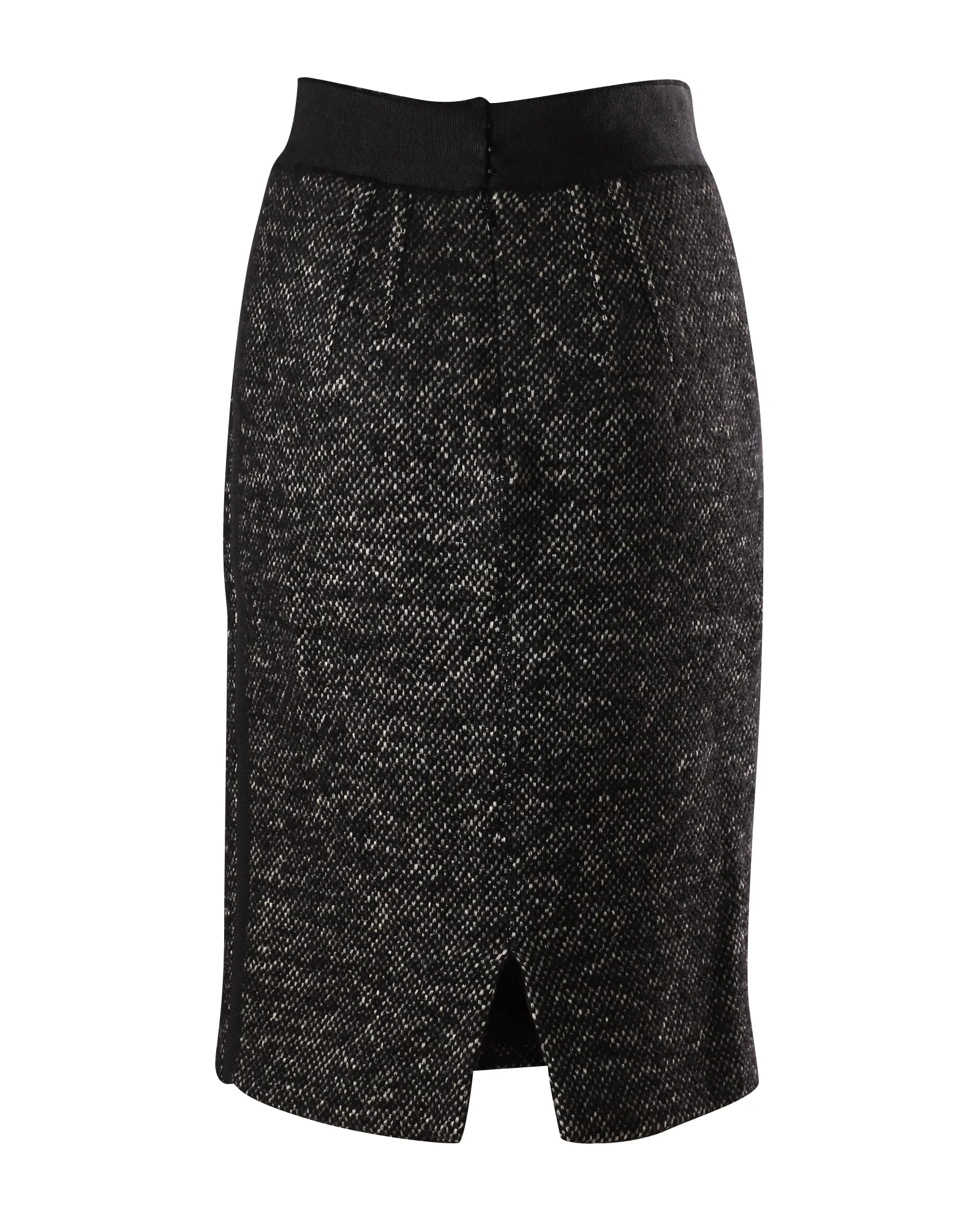 Giambattista Valli Tweed Pencil Skirt in Grey Linen
