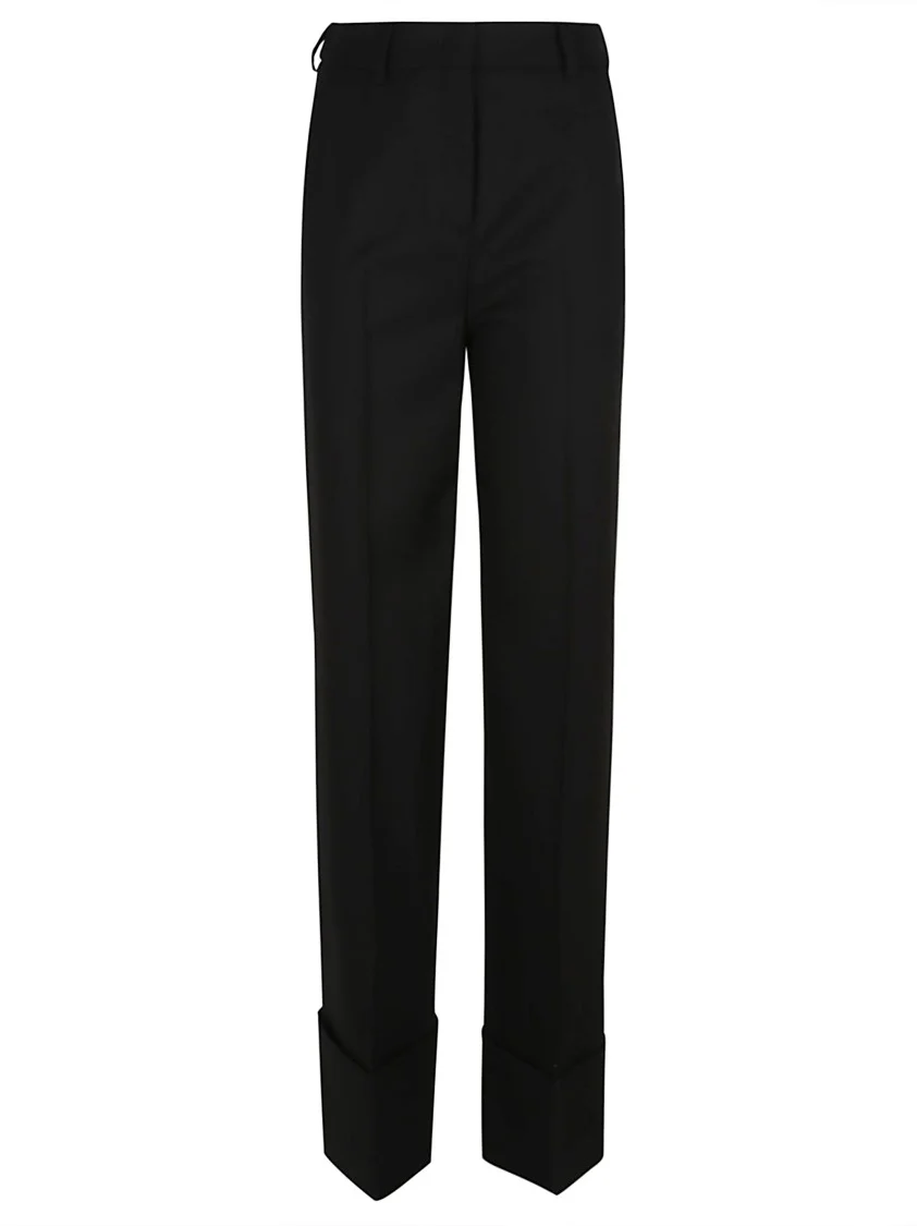 Tailored Virgin Wool Trousers With Turn-Ups
