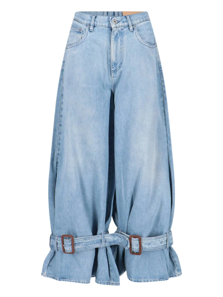 Buckle Baggy Jeans – Light Blue