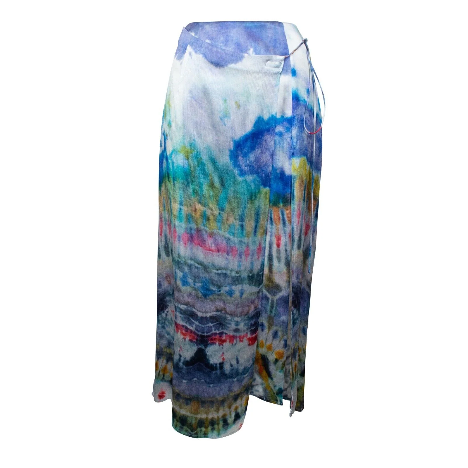 Multicolored Tie Dye Wrap Skirt