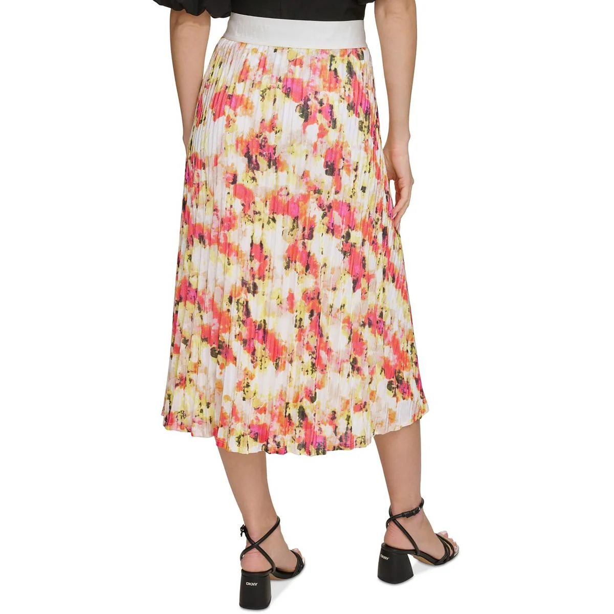 Womens Printed Polyester Pleated Skirt