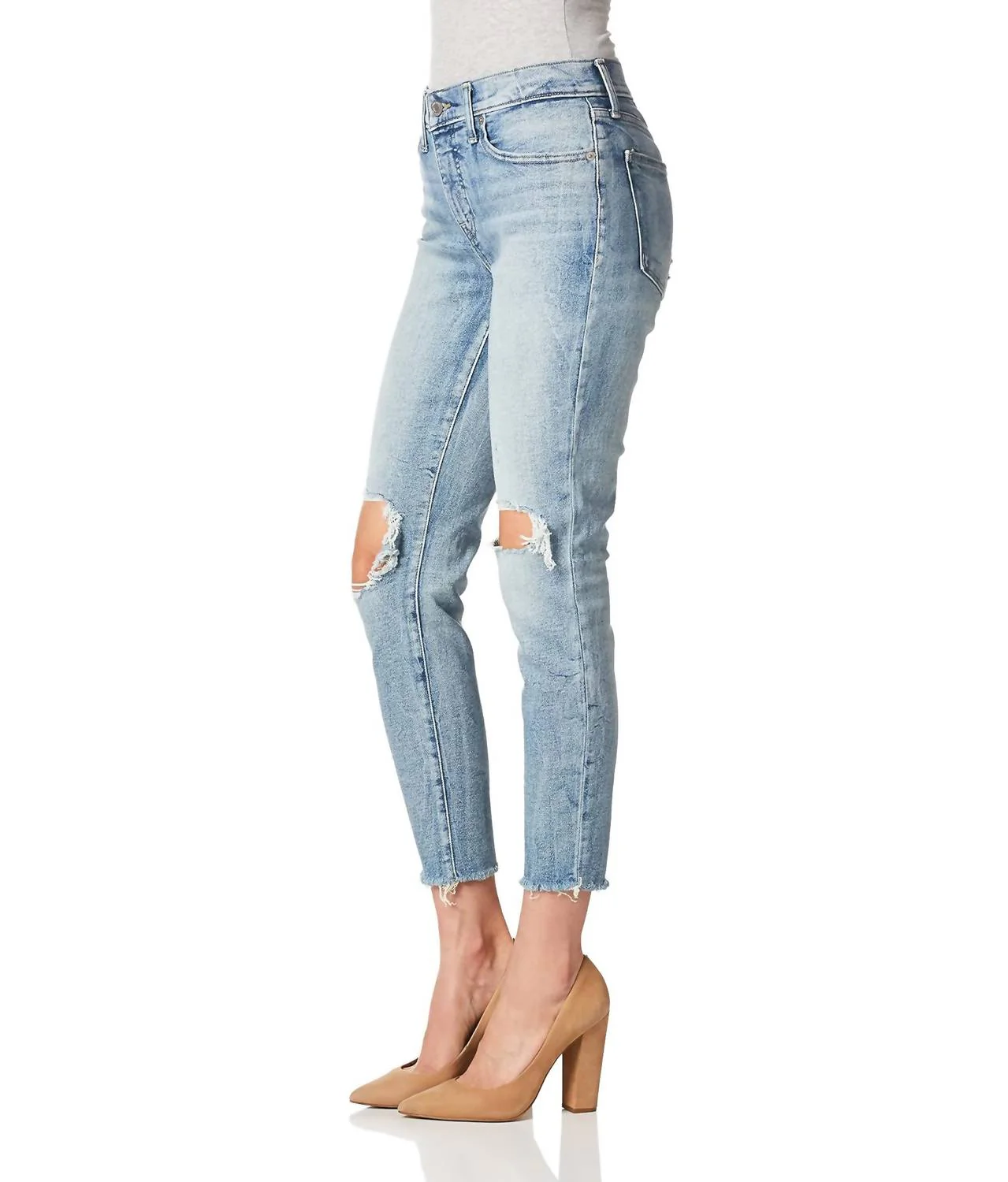Ava Skinny Jean In Willow Dest Fray