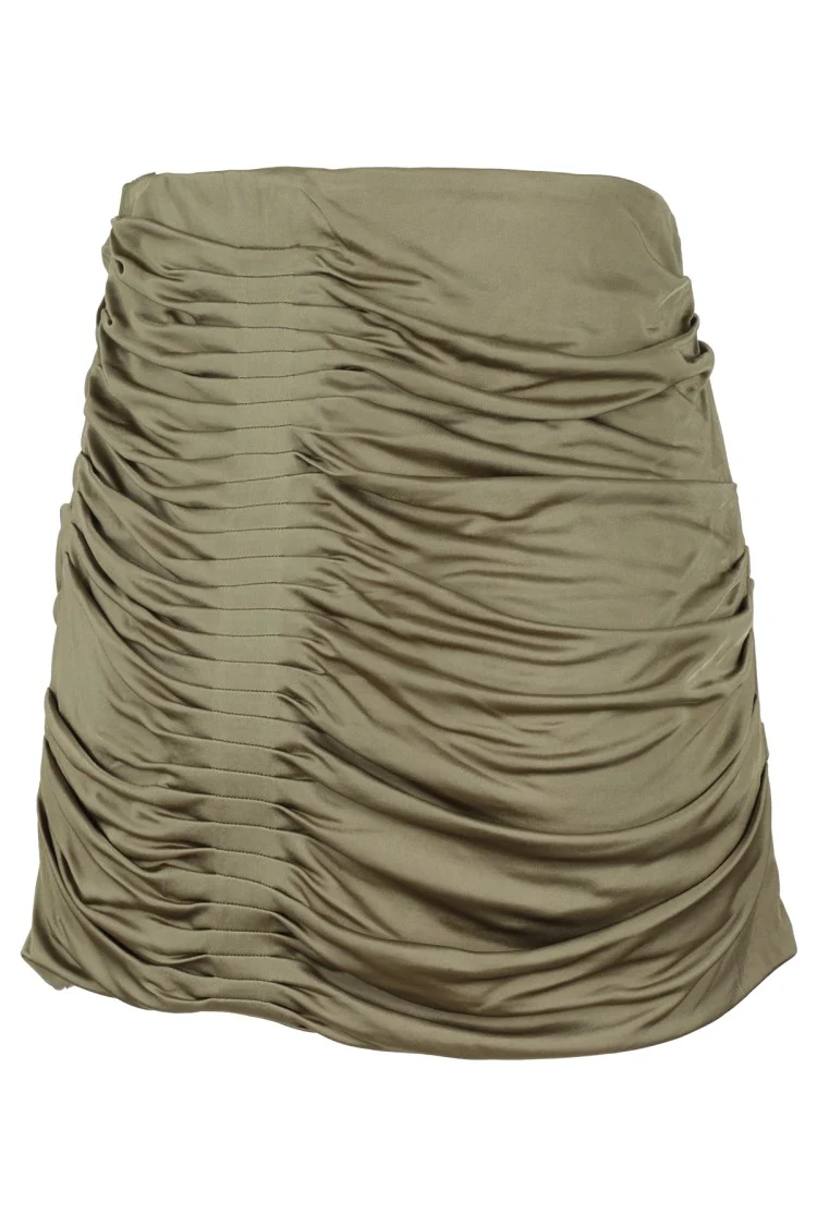 Military Green Maroon Pattern Mini Skirt