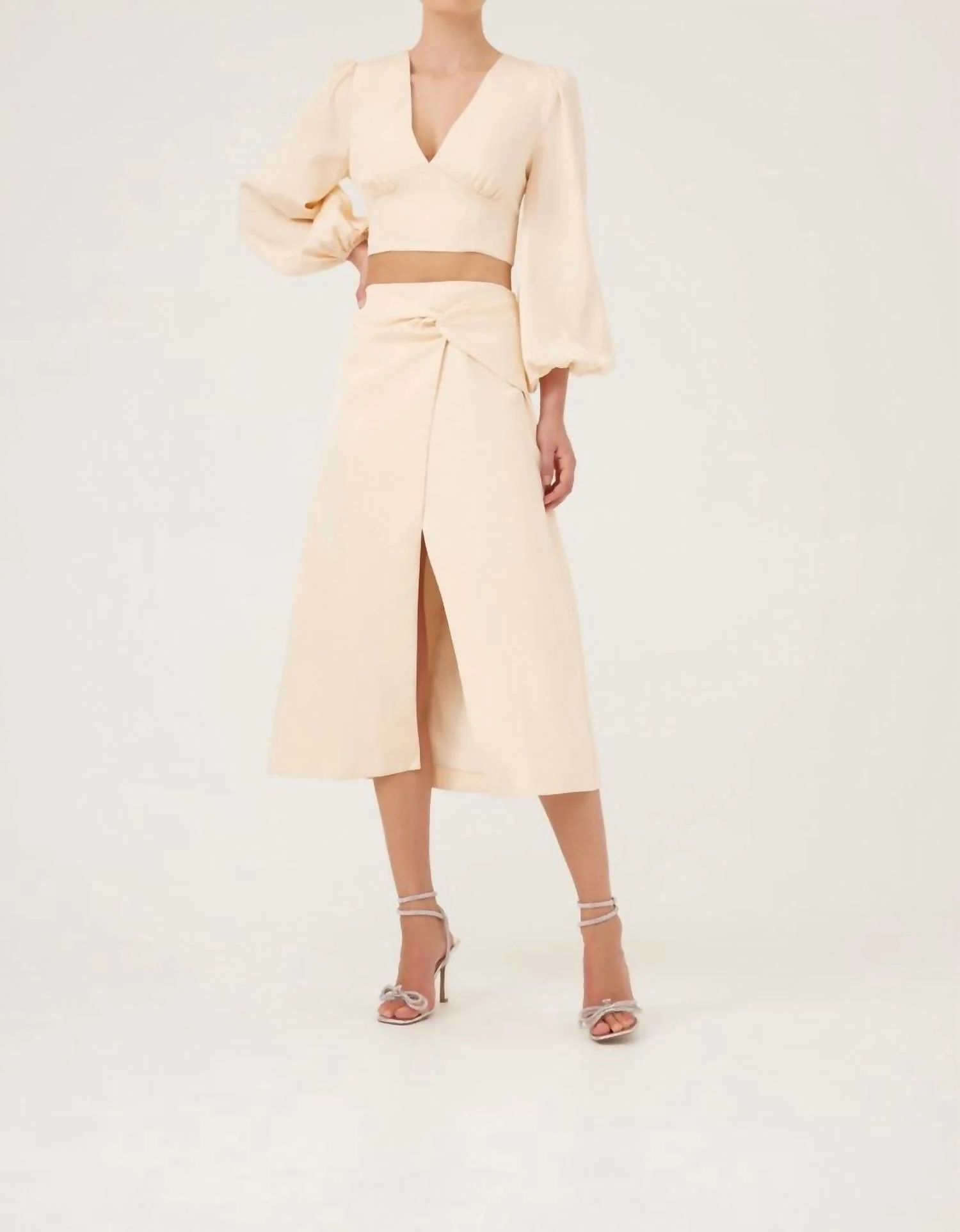 Raquel Midi Skirt In Vanilla