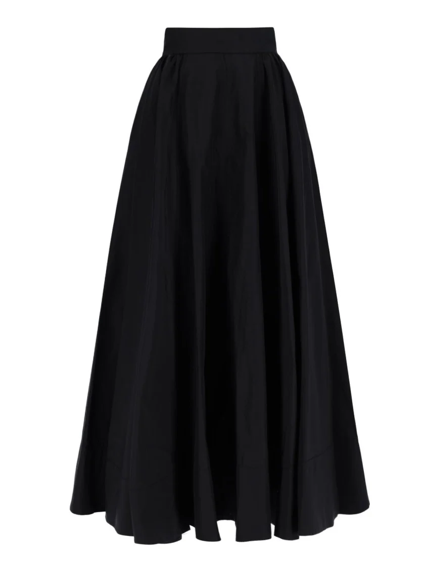 Winona' Flared Maxi Skirt – Black