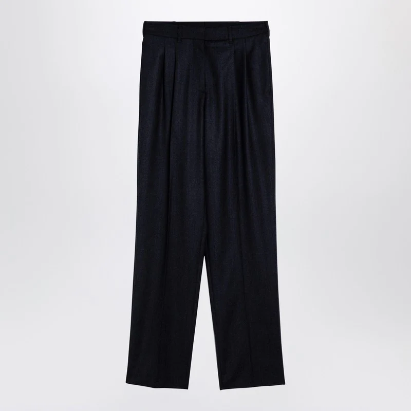 Stella Mccartney Women's Navy Wool Pleated Trousers