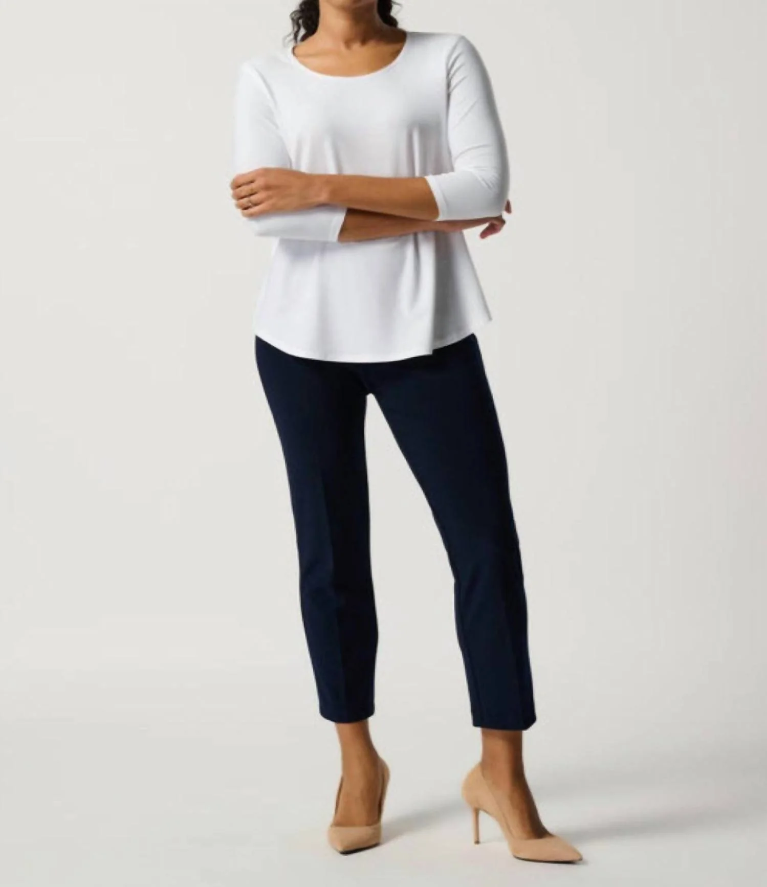 Ankle High Rise Pants In Navy