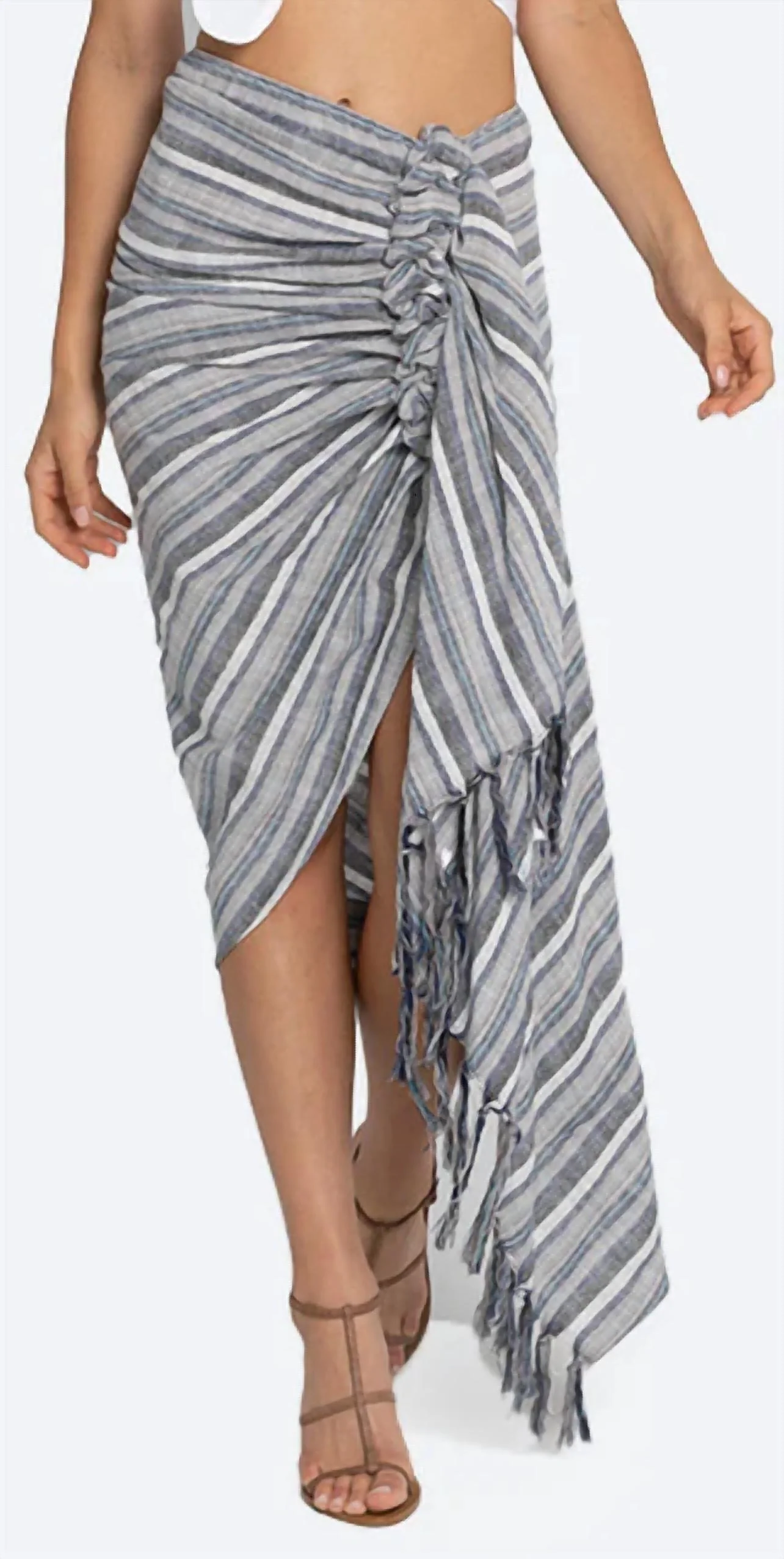 Tulum Luxe Skirt In Blue-Multi