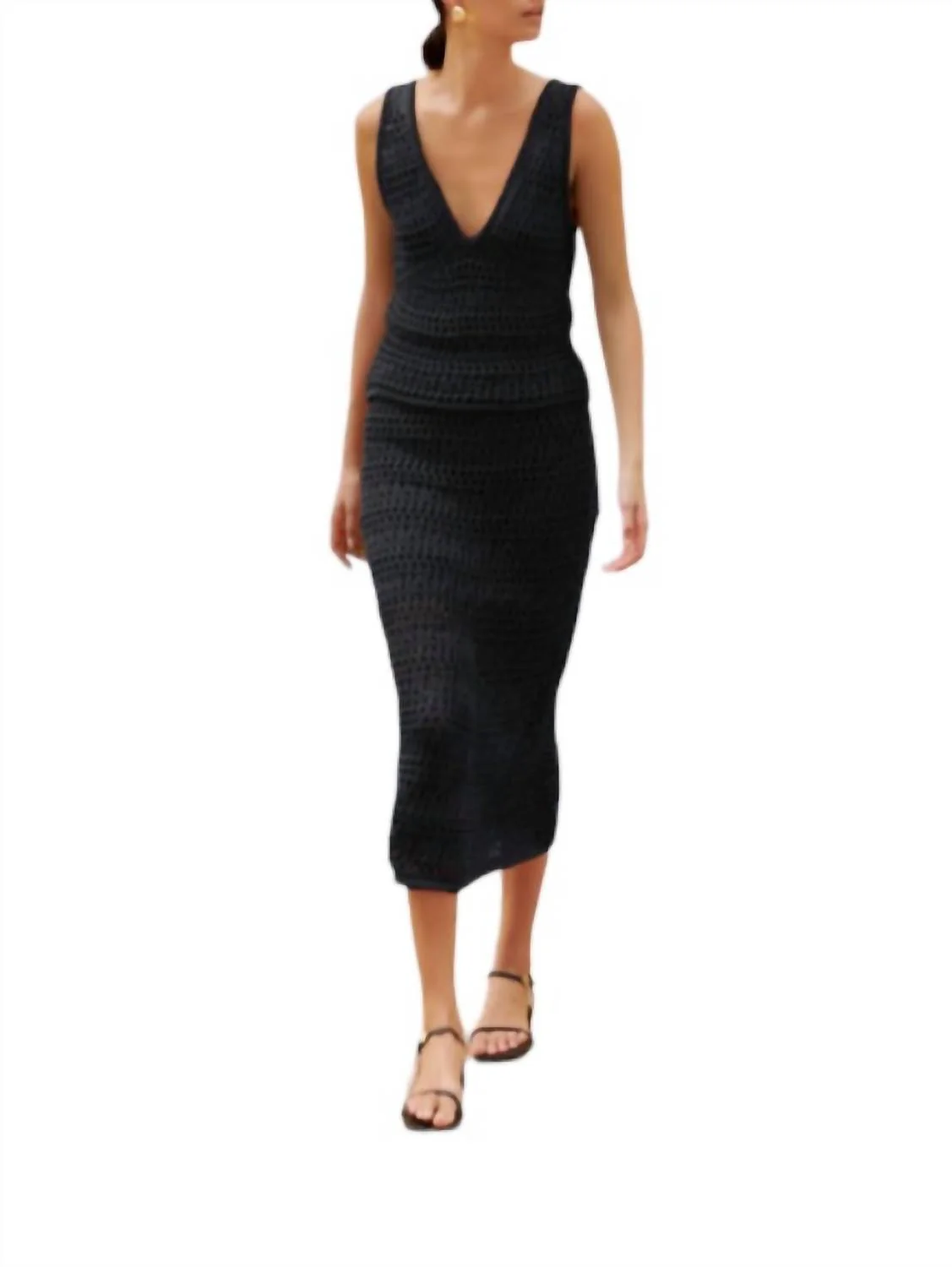 Driana Crochet Skirt In Black