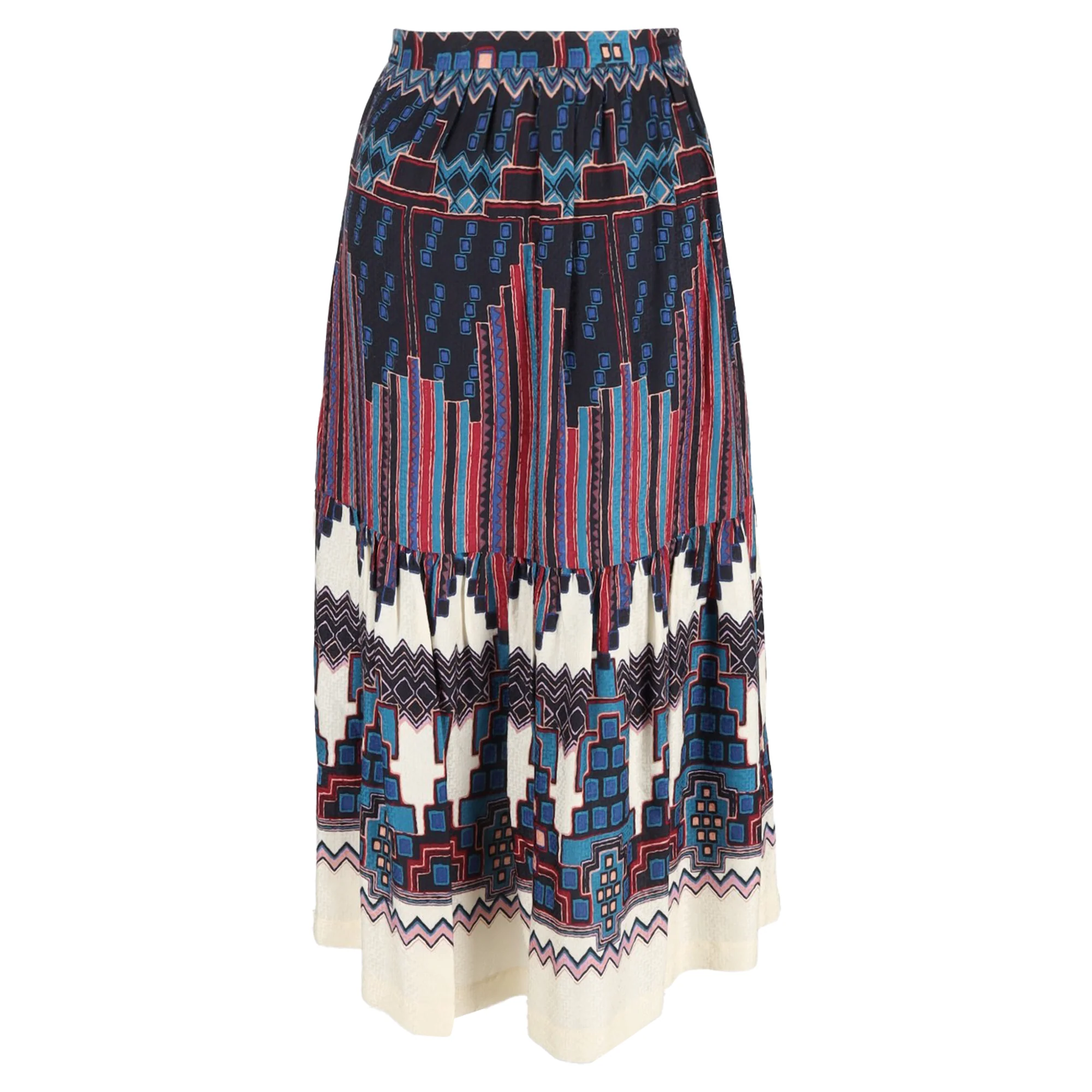 Ba&Sh Printed Midi Skirt in Multicolor Viscose