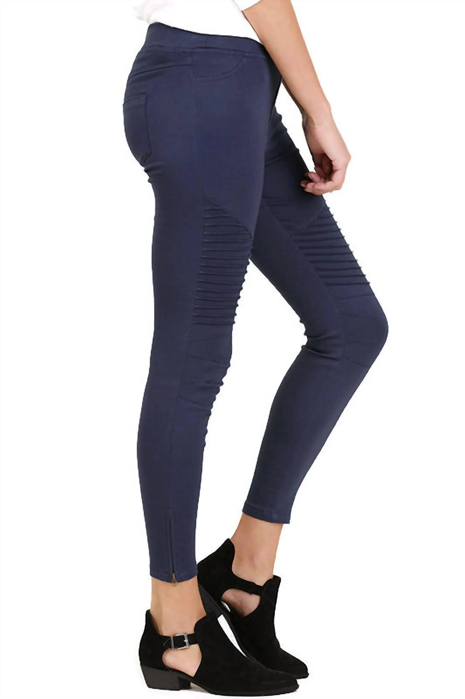 Washed Moto Jegging In Navy