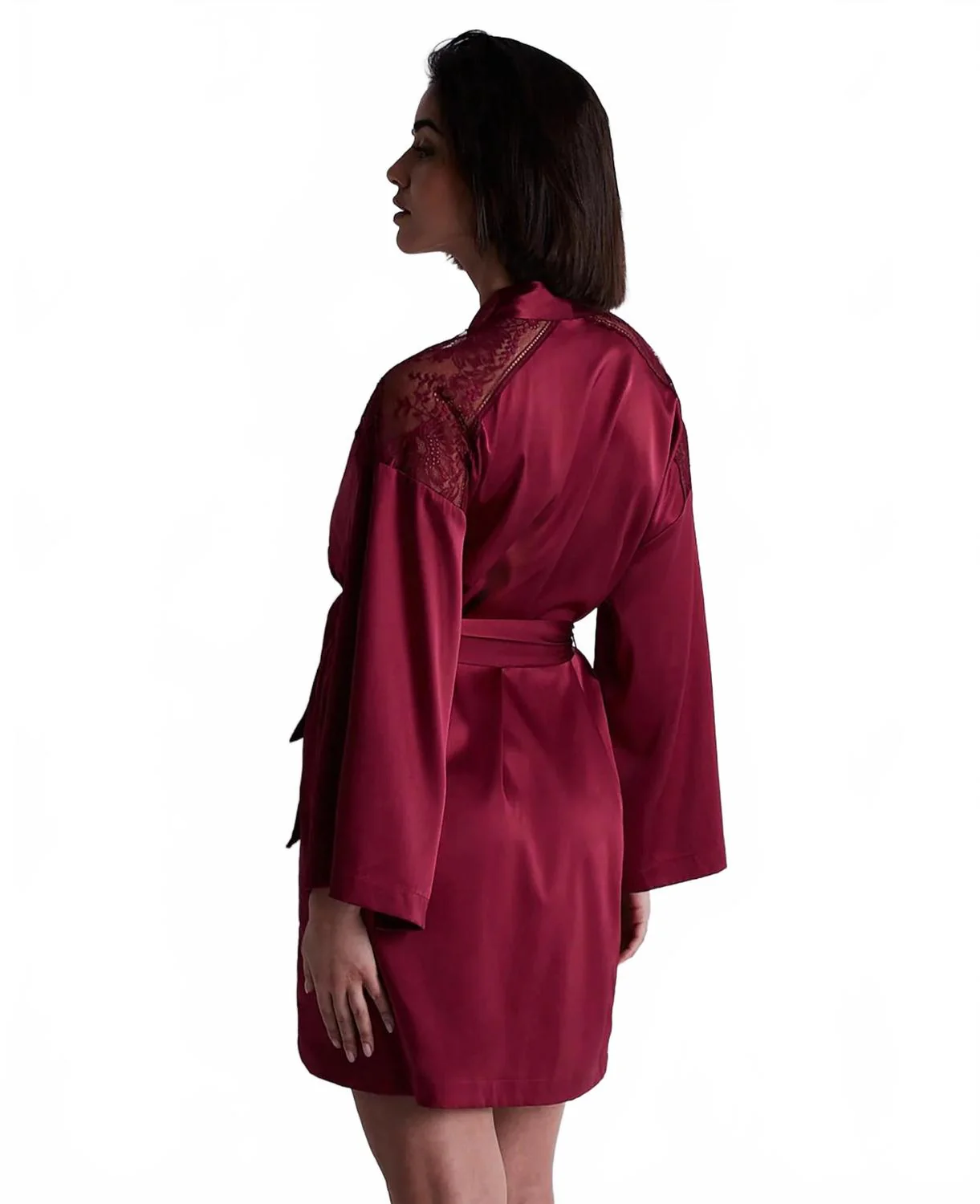 Midnight Whisper Kimono In Crimson Red