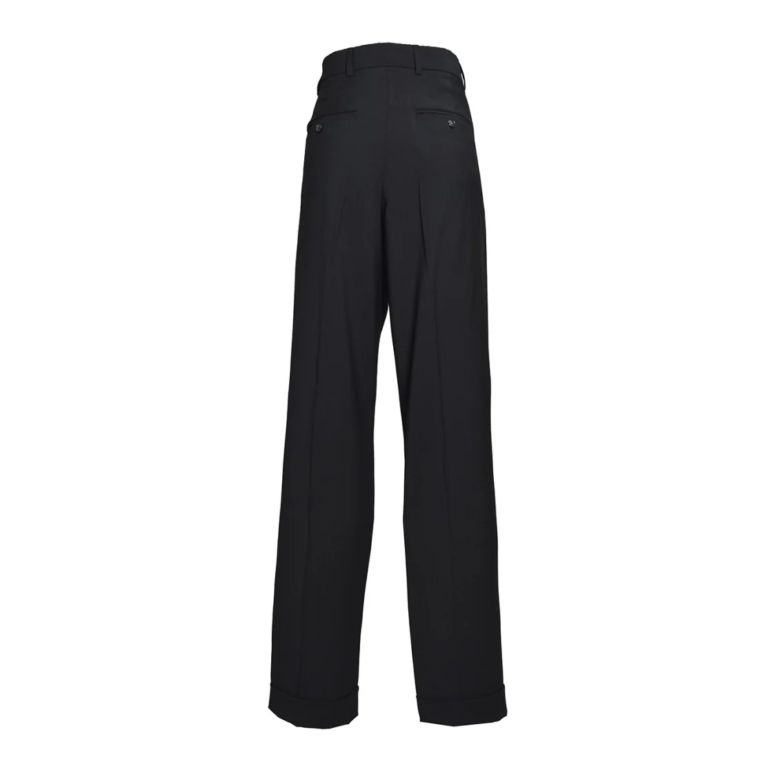 Straight-Leg High-Waisted Wool Trousers