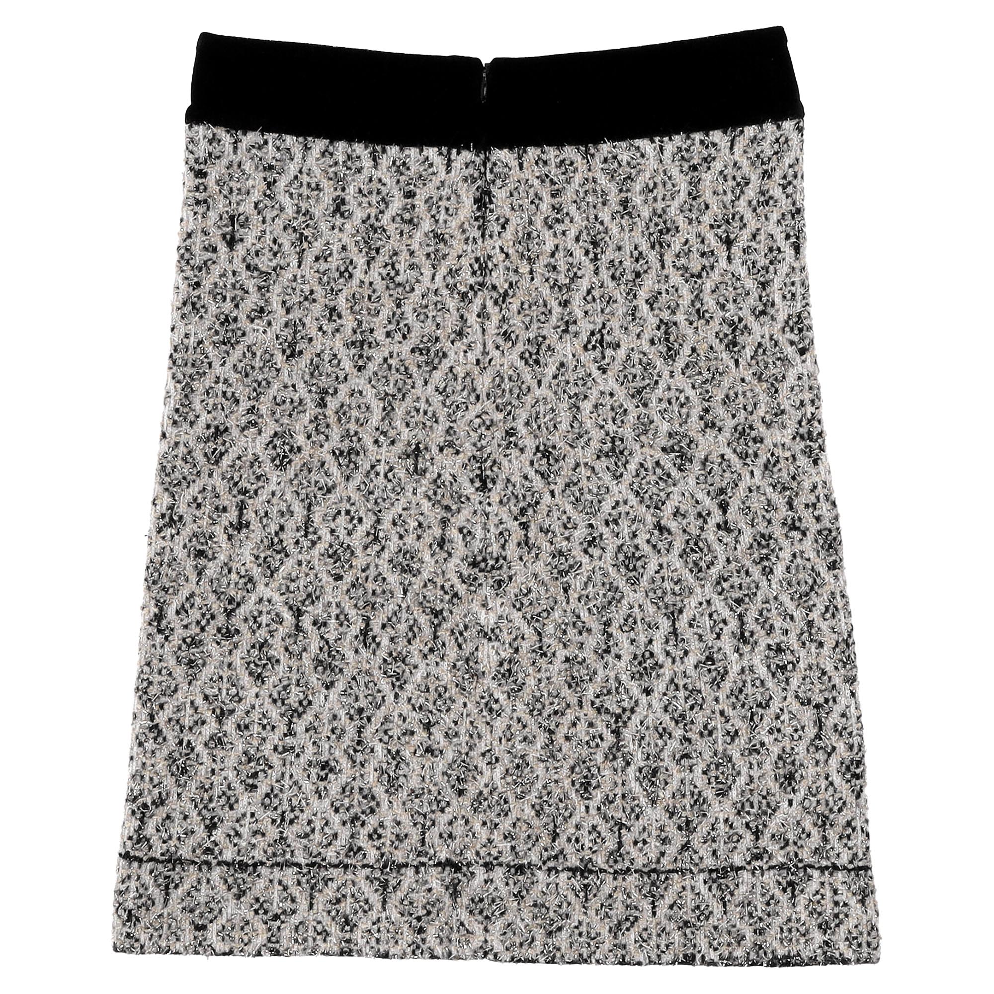 Sandro Jazz Metallic Jacquard Knit Mini Skirt in Black Wool