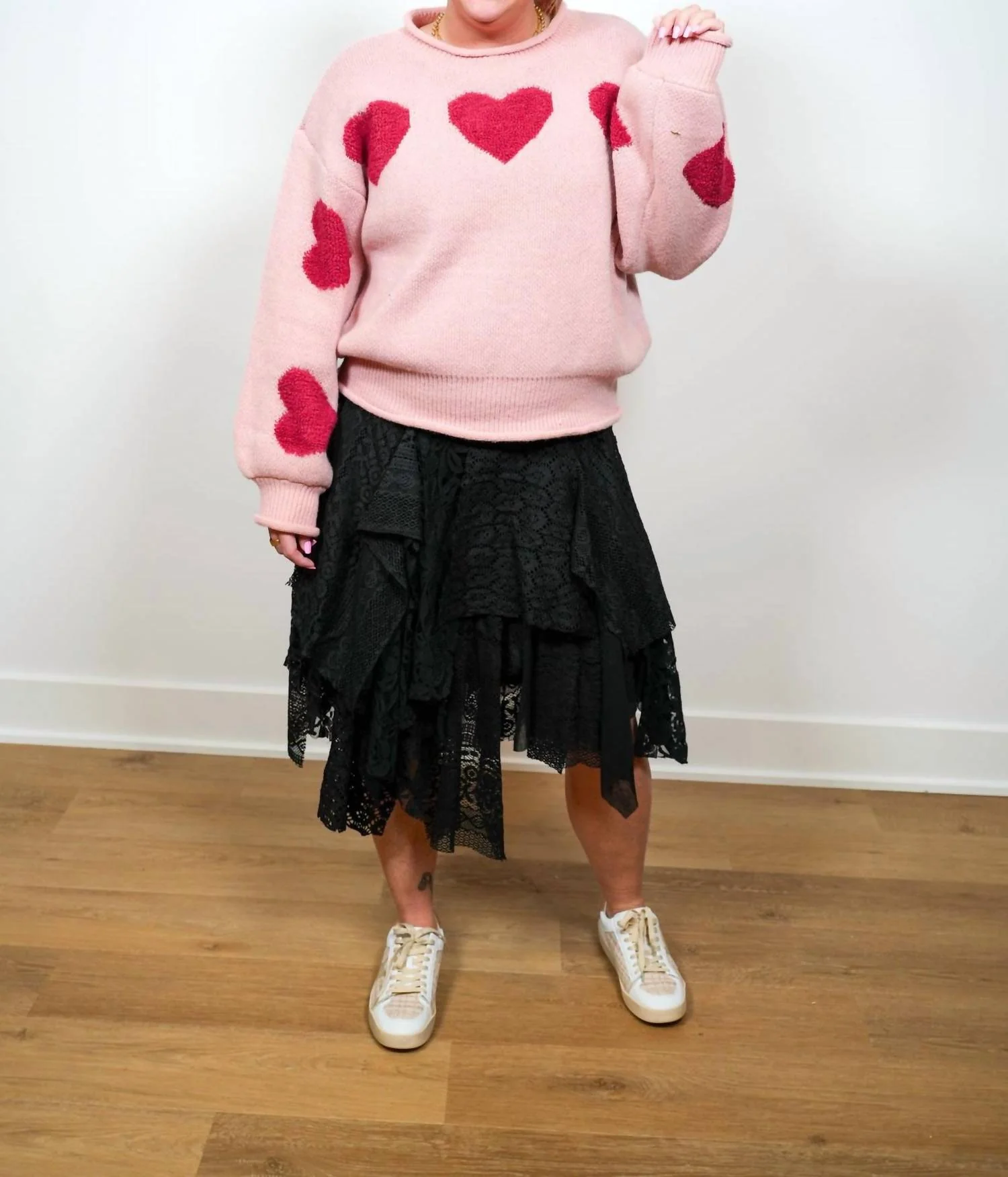 Elegant Adventures Lace Midi Skirt In Black