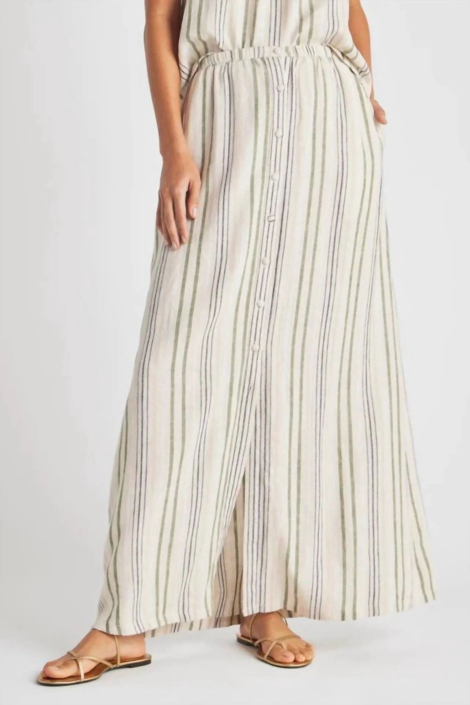 Demi Maxi Skirt In Cypress Stripe