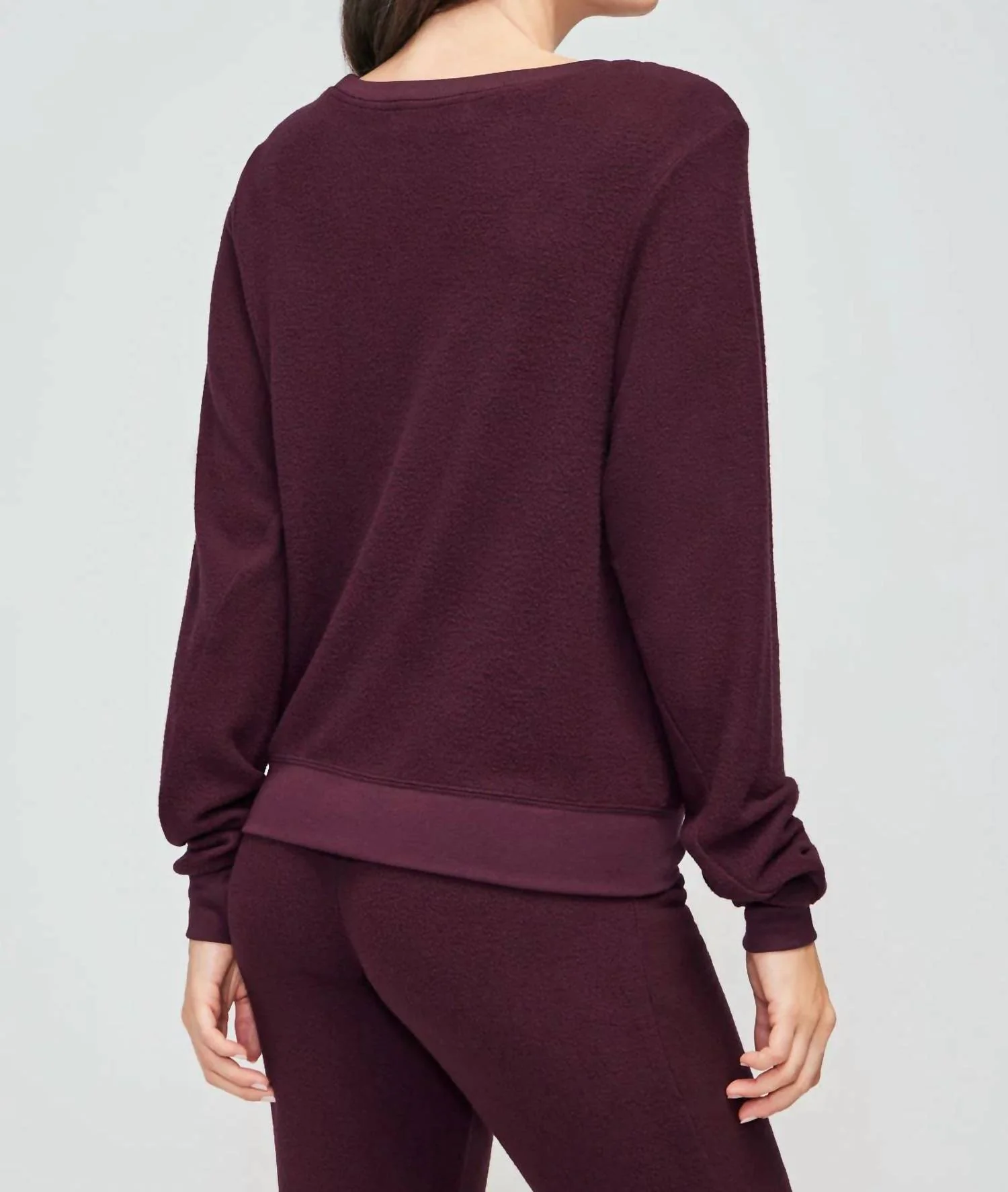 Baggy Beach Top In Fig Set In Maroon