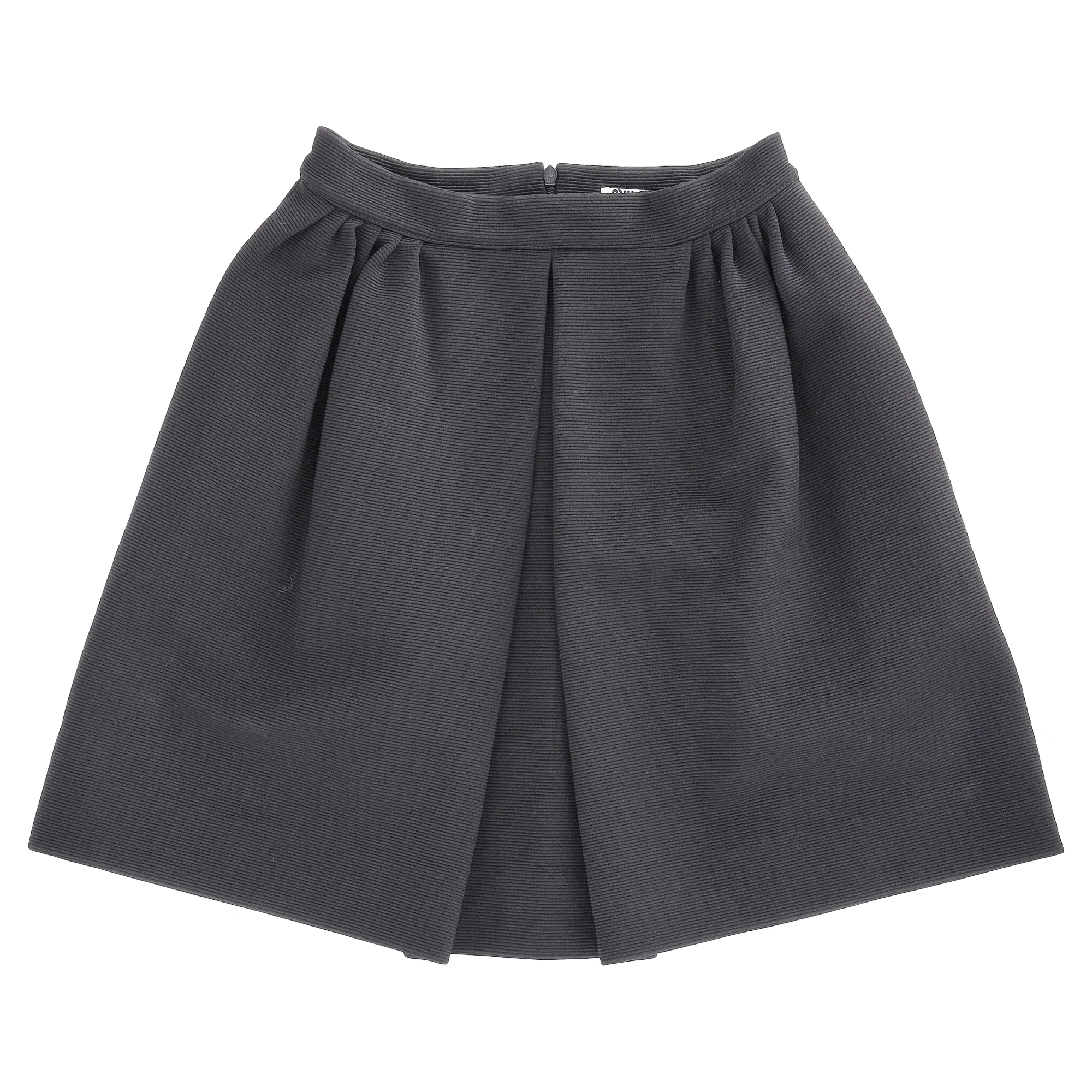 Miu Miu Pleated Mini Skirt in Black Polyester