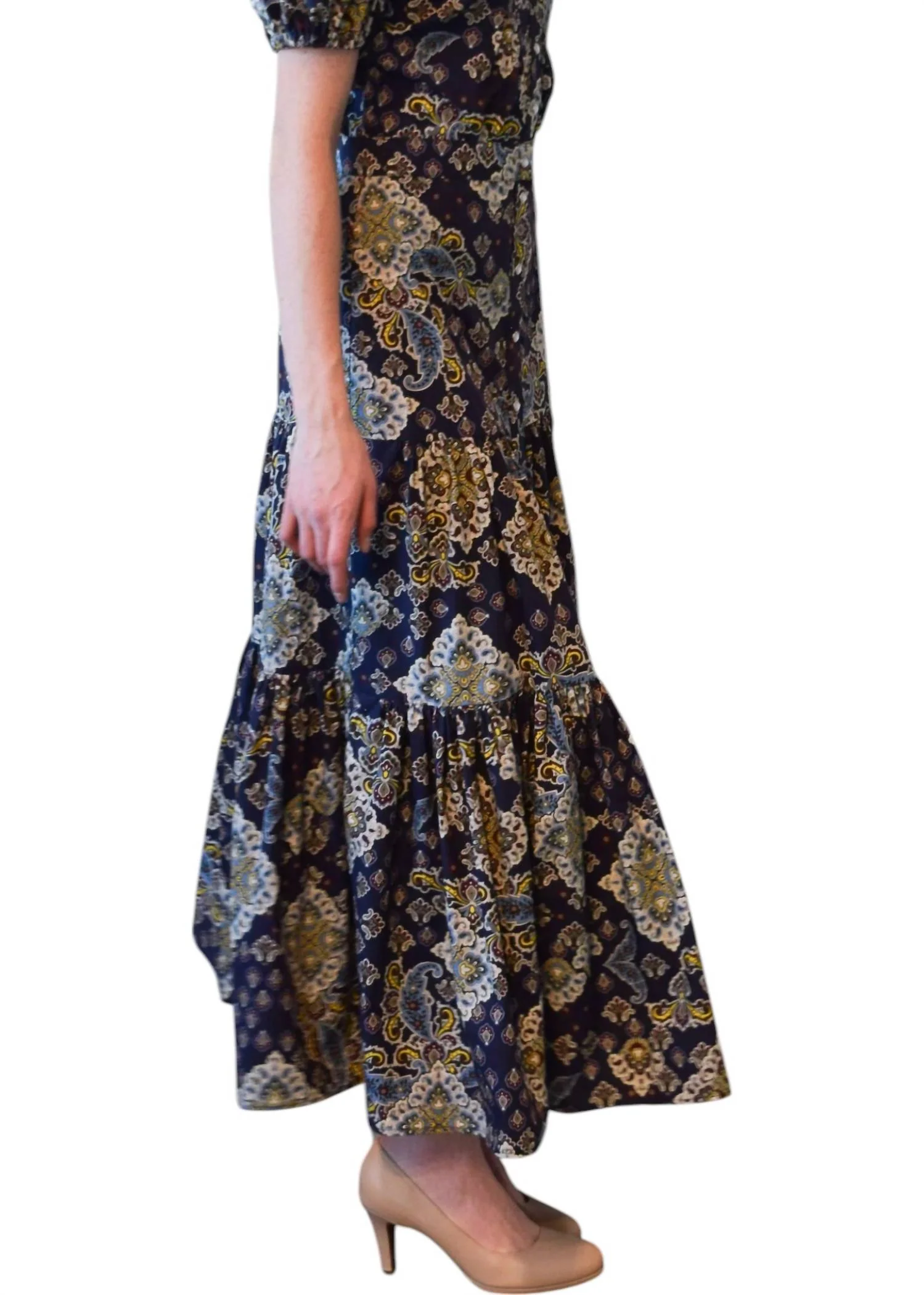 Lindsay Skirt In Navy Paisley