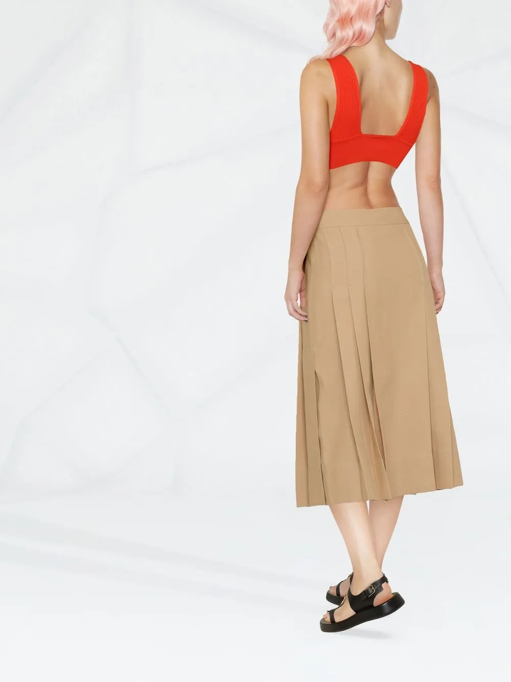 Ferragamo Buttoned-Up Pleated Skirt