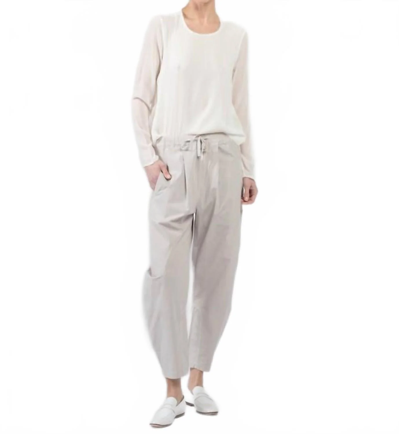 Easy Cropped Leg Pant In Chalk