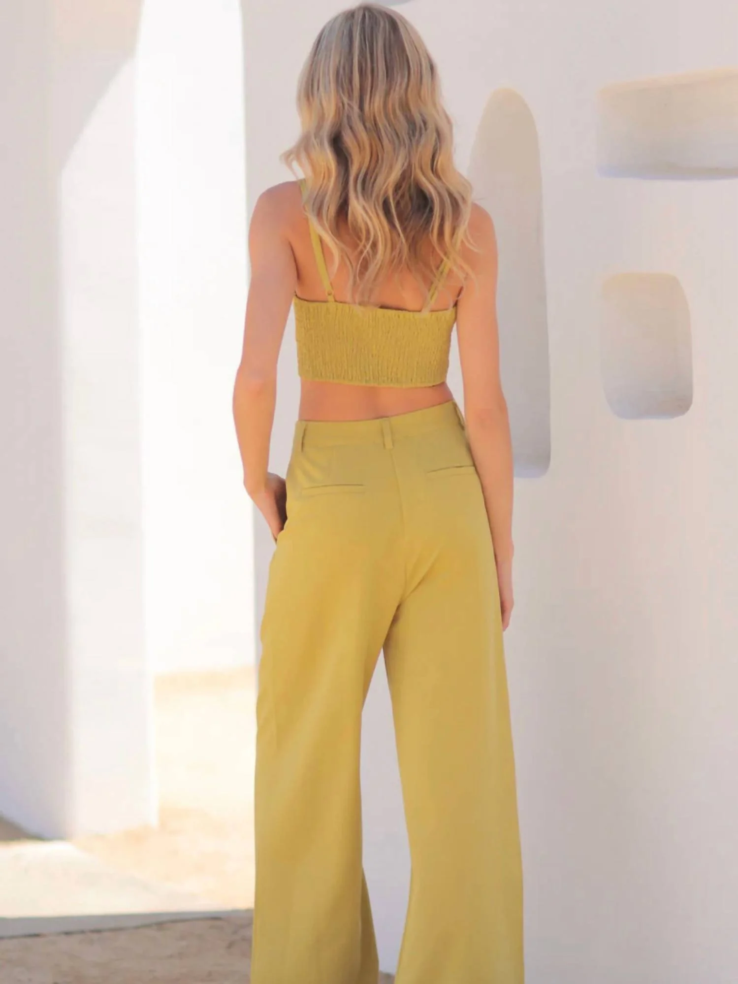 Bra And Pant Set In Lime Green