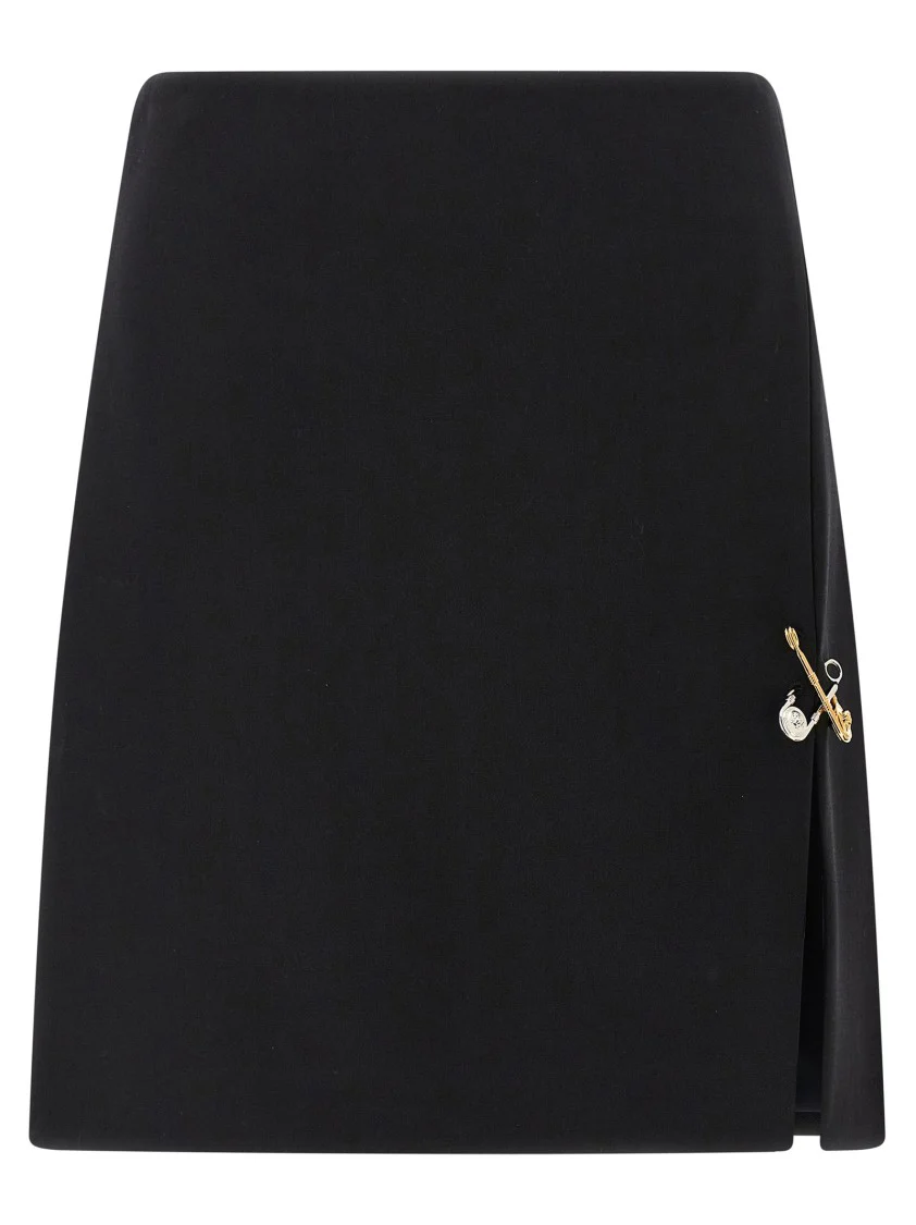 Flared Mini Skirt With Metal Detail