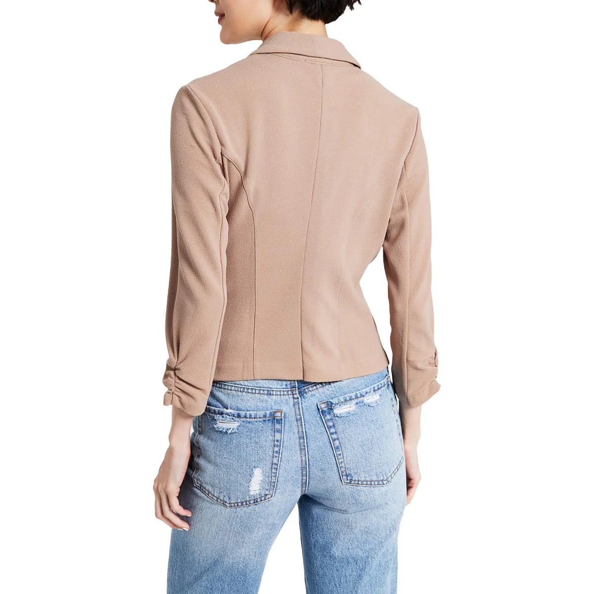 Petites Womens Sit Seprate Work Wear Open-Front Blazer