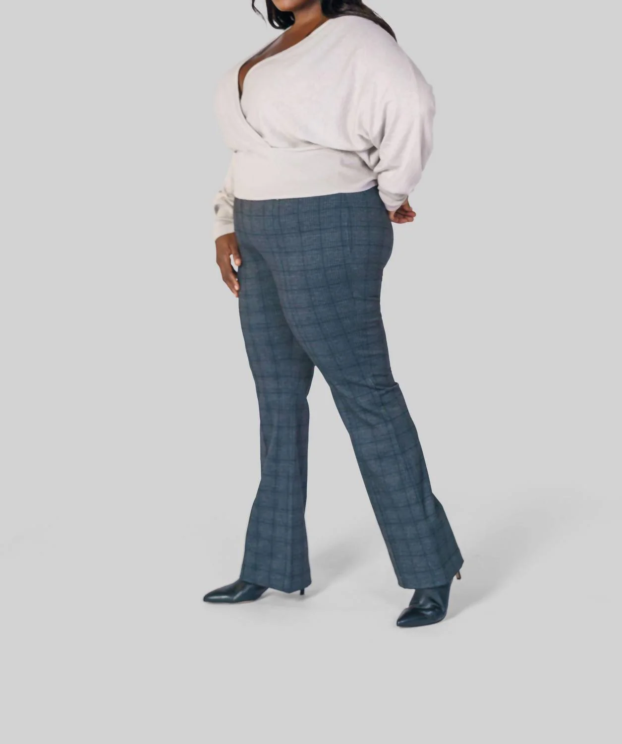 Elysse Wide Leg Pant - Plus Size In Hidden Plaid